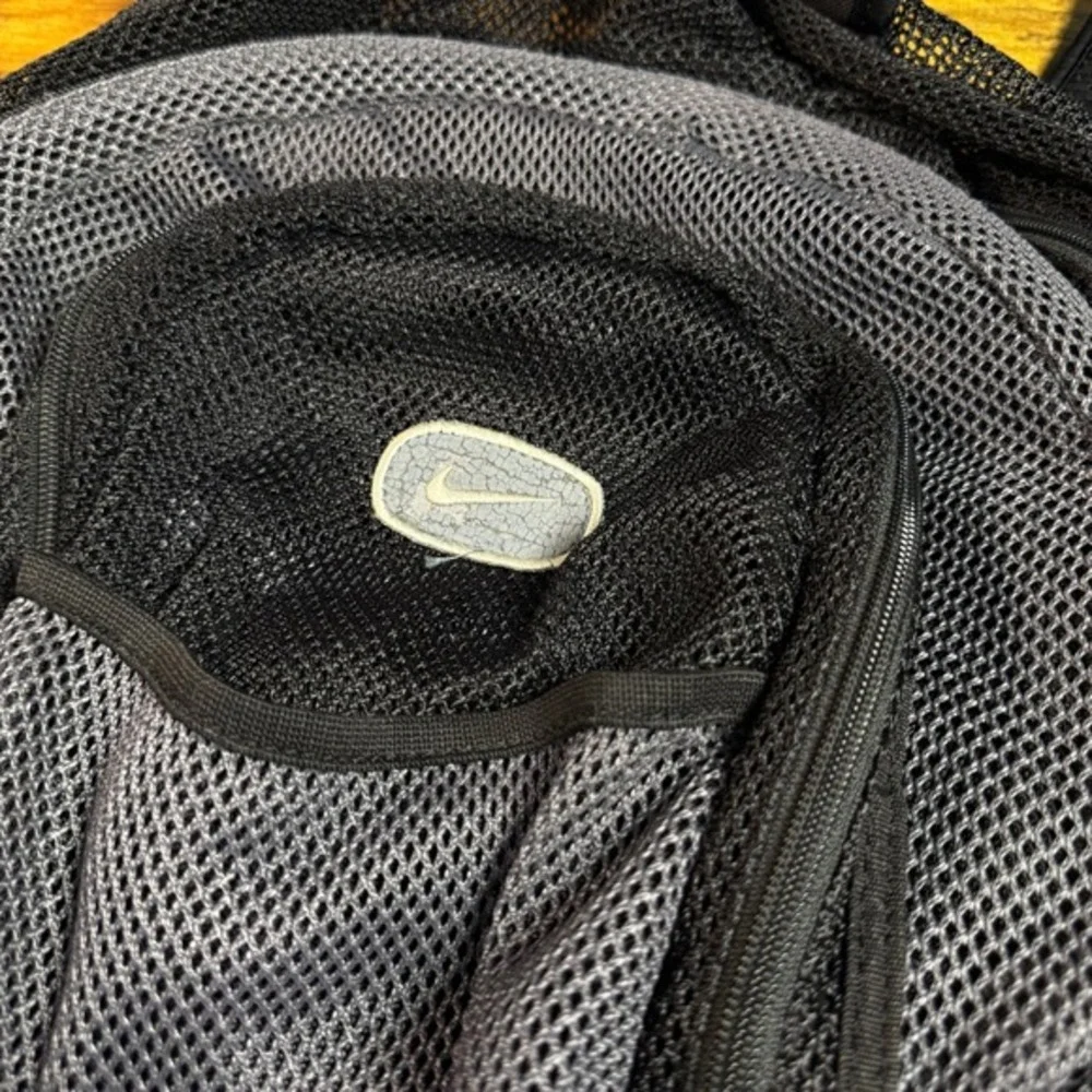 Nike Vintage Y2K Black Grey Polyester Mesh‎ Backpack Unisex OS